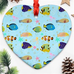 Underwater World Ornament (heart) by SychEva