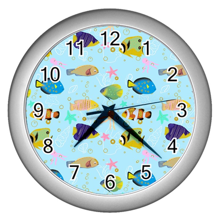 Underwater World Wall Clock (Silver)