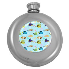 Underwater World Round Hip Flask (5 Oz) by SychEva