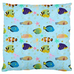 Underwater World Large Flano Cushion Case (one Side) by SychEva