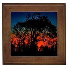 Sunset Colorful Nature Scene Framed Tile