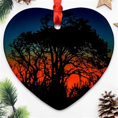 Sunset Colorful Nature Scene Ornament (heart)