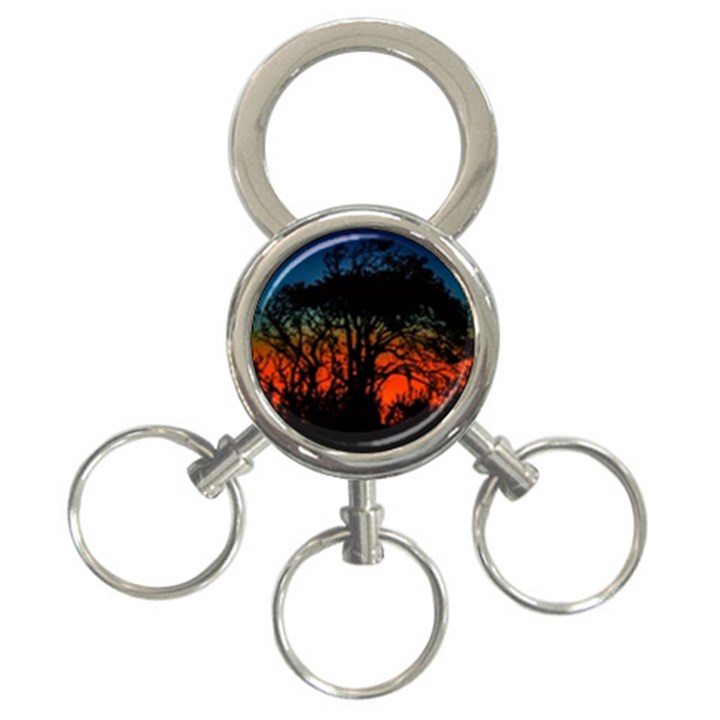 Sunset Colorful Nature Scene 3-Ring Key Chain