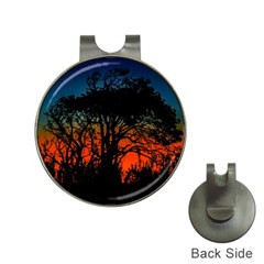 Sunset Colorful Nature Scene Hat Clips With Golf Markers