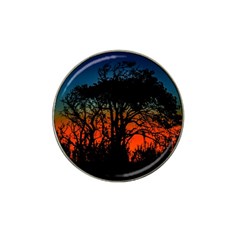 Sunset Colorful Nature Scene Hat Clip Ball Marker by dflcprintsclothing