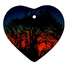 Sunset Colorful Nature Scene Heart Ornament (two Sides) by dflcprintsclothing