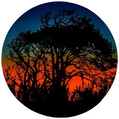 Sunset Colorful Nature Scene Wooden Puzzle Round by dflcprintsclothing