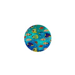 Cheerful And Bright Fish Swim In The Water 1  Mini Buttons by SychEva