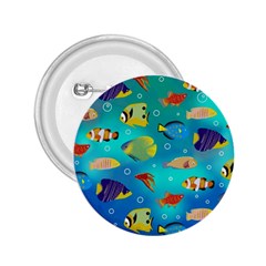 Cheerful And Bright Fish Swim In The Water 2 25  Buttons by SychEva