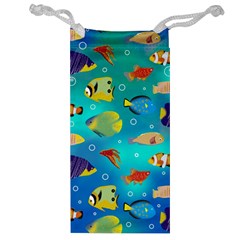 Cheerful And Bright Fish Swim In The Water Jewelry Bag by SychEva