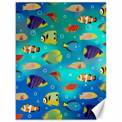 Cheerful And Bright Fish Swim In The Water Canvas 12  X 16  by SychEva