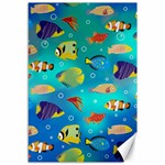 Cheerful And Bright Fish Swim In The Water Canvas 12  x 18  11.88 x17.36  Canvas - 1