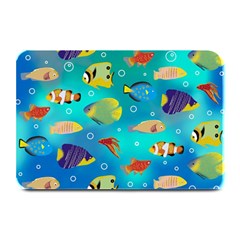 Cheerful And Bright Fish Swim In The Water Plate Mats by SychEva