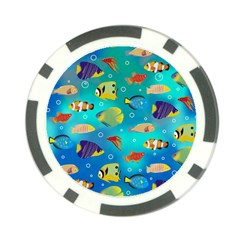 Cheerful And Bright Fish Swim In The Water Poker Chip Card Guard by SychEva