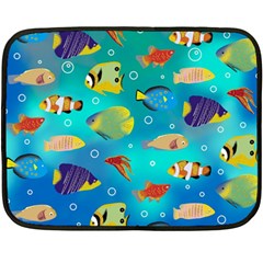 Cheerful And Bright Fish Swim In The Water Double Sided Fleece Blanket (mini)  by SychEva