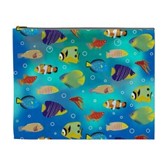 Cheerful And Bright Fish Swim In The Water Cosmetic Bag (xl) by SychEva