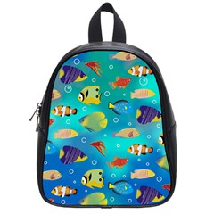 Cheerful And Bright Fish Swim In The Water School Bag (small) by SychEva