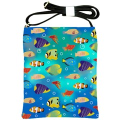 Cheerful And Bright Fish Swim In The Water Shoulder Sling Bag by SychEva