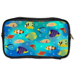 Cheerful And Bright Fish Swim In The Water Toiletries Bag (two Sides) by SychEva