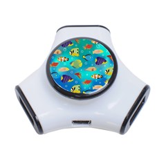 Cheerful And Bright Fish Swim In The Water 3-port Usb Hub by SychEva