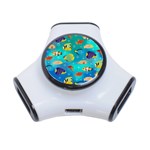 Cheerful And Bright Fish Swim In The Water 3-Port USB Hub Front