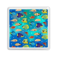 Cheerful And Bright Fish Swim In The Water Memory Card Reader (square) by SychEva