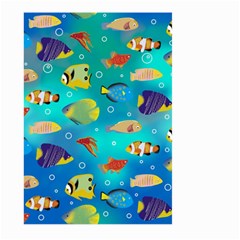 Cheerful And Bright Fish Swim In The Water Large Garden Flag (two Sides) by SychEva