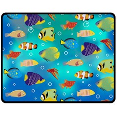 Cheerful And Bright Fish Swim In The Water Double Sided Fleece Blanket (medium)  by SychEva