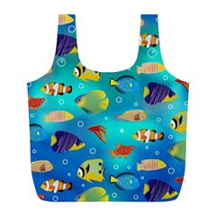 Cheerful And Bright Fish Swim In The Water Full Print Recycle Bag (l) by SychEva