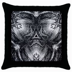 Boho Biohazard Throw Pillow Case (black) by MRNStudios