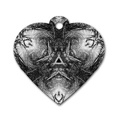 Boho Biohazard Dog Tag Heart (two Sides) by MRNStudios