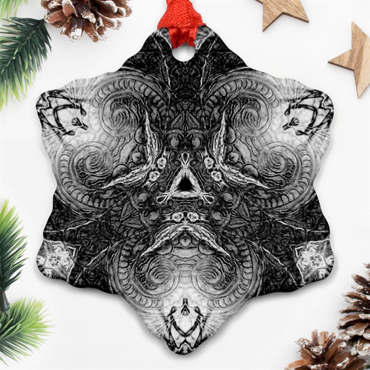 Boho Biohazard Snowflake Ornament (Two Sides)