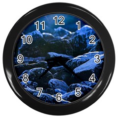 Big Rocks Illuminated By Sunlight Print Wall Clock (black) by dflcprintsclothing