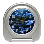 Big Rocks Illuminated By Sunlight Print Travel Alarm Clock Front