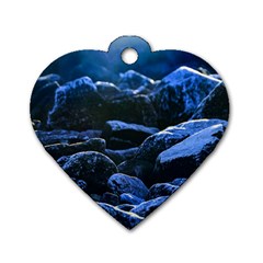 Big Rocks Illuminated By Sunlight Print Dog Tag Heart (one Side)