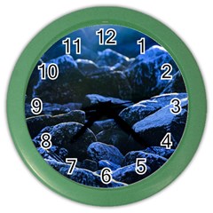 Big Rocks Illuminated By Sunlight Print Color Wall Clock by dflcprintsclothing