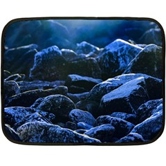 Big Rocks Illuminated By Sunlight Print Double Sided Fleece Blanket (mini)  by dflcprintsclothing