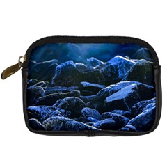 Big Rocks Illuminated By Sunlight Print Digital Camera Leather Case