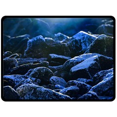 Big Rocks Illuminated By Sunlight Print Fleece Blanket (large)  by dflcprintsclothing