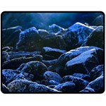 Big Rocks Illuminated By Sunlight Print Fleece Blanket (Medium)  60 x50  Blanket Front