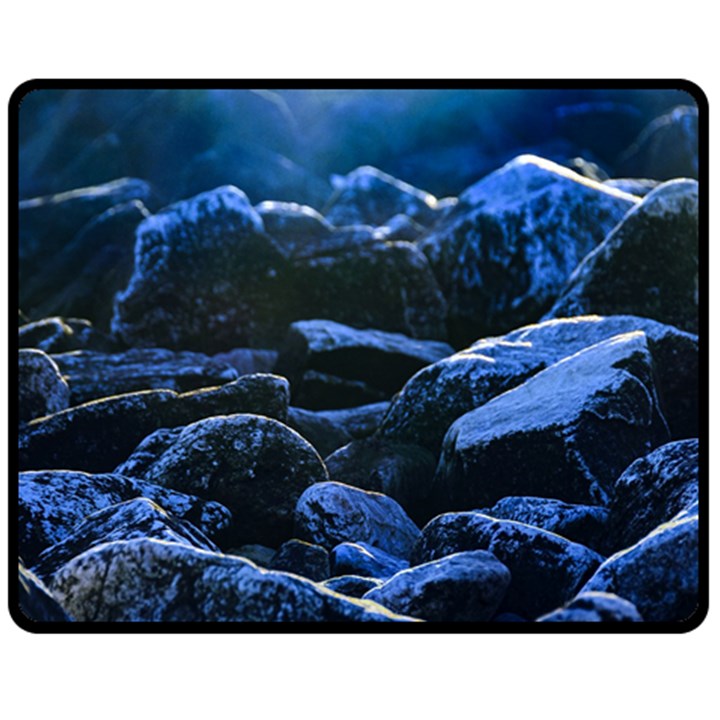 Big Rocks Illuminated By Sunlight Print Fleece Blanket (Medium) 