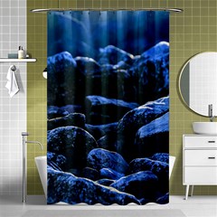 Big Rocks Illuminated By Sunlight Print Shower Curtain 48  X 72  (small)  by dflcprintsclothing