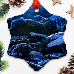 Big Rocks Illuminated By Sunlight Print Snowflake Ornament (two Sides) by dflcprintsclothing