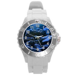 Big Rocks Illuminated By Sunlight Print Round Plastic Sport Watch (l) by dflcprintsclothing