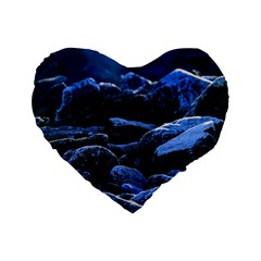 Big Rocks Illuminated By Sunlight Print Standard 16  Premium Heart Shape Cushions by dflcprintsclothing