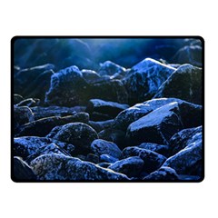 Big Rocks Illuminated By Sunlight Print Double Sided Fleece Blanket (small)  by dflcprintsclothing