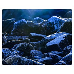 Big Rocks Illuminated By Sunlight Print Double Sided Flano Blanket (medium) 