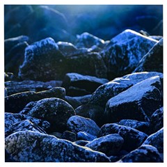 Big Rocks Illuminated By Sunlight Print Wooden Puzzle Square by dflcprintsclothing