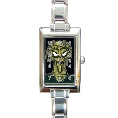 Ugly Monster Portrait Drawing Rectangle Italian Charm Watch by dflcprintsclothing