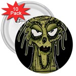 Ugly Monster Portrait Drawing 3  Buttons (10 pack)  Front